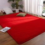 DETUM Red Rug 4x6 Feet - Fluffy Red Area Rugs for Bedroom Shaggy 4' X 6' Living Room Rug Soft Rugs for Kids Room Non-Slip Nursery Office Dorm Washable Carpets Home Decor