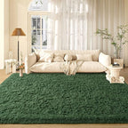 Deep Green Area Rugs 4x6 Feet Rug for Bedroom Living Room, Cute Indoor Shaggy Carpets, Plush Soft Rug for Kids Room, Fluffy Rugs for Girls Boys Nursery Room Home Decor