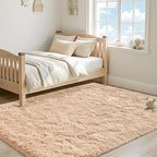 ISEAU Fluffy Rug Carpets Soft Shaggy Area Rugs Indoor Floor Mats for Kids Room Fuzzy Carpet Comfy Cute Nursery Mat Bedside Rug for Boys Girls Bedroom Living Room Home Decor, 4ft x 6ft,Camel