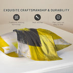 Imitation Silk Pillow Case for Hair and Skin Yellow and Grey Abstract Art King Size 1 Pack Satin Pillow Cases with Zipper Super Soft Pillow Cover for Women Bed Sleeping, 20x36 Inches