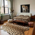 HOMORE Leopard Rug, 4.6x5.2 Feet Animal Skin Print Rug, Cheetah Rugs for Wall Art Decor,Western Floor Carpet for Bedroom Living Room Dining Room