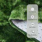 Tie-Dyed Green Runner Area Rugs for Bedroom Living Room, 2x6 Feet Fluffy Bedside Rugs, Soft Shaggy Carpet Rug for Kids Room Nursery, Furry Cute Rugs for Girls Boys Dorm Room Home Decor