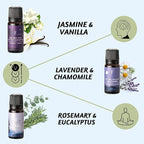 Folkulture Sleep Essential Oils for Diffusers for Home - Set of 6 | Premium Relaxing Essential Oil Set for Sleep Essentials, Aromatherapy & Meditation | Lavender, Peppermint, Jasmine Eucalyptus Orange