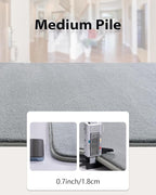 Andecor Shag Runner Rug for Bedroom Living Room, 2x6 Grey Washable Fluffy Hallway Runner Area Rugs for Kitchen Boys Girls Kids Room Home Decorations Carpet