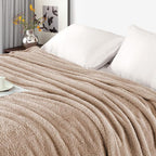 Exclusivo Mezcla Fleece King Size Bed Blanket, Ultra Soft, Lightweight and Fuzzy Camel Blanket for Women, Home Decor, 90x104 Inches