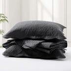 IR Imperial Rooms Twin Quilt Bedding Set Size (68” x 86”) + 1 Pillow Shams (20” x 26” + 2”) - 2 Pcs All Season Lightweight Reversible Microfiber Coverlet Floral Embossed Quilt Bedspread (Charcoal)