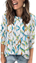 Magritta Women's Long Sleeve Leopard Color Block Tunic Comfy Crewneck T Shirt Tops Black XL