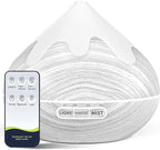 500ML Essential Oil Diffuser, Large Aromatherapy Diffuser with Remote Control, Air Diffusers for Home Office Room, Fragrance Humidifier with 7 Color LED & 2 Mist Mode, Glacier White