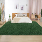 Green Fluffy Rugs for Living Room 6x9 Feet Soft Shaggy Rug for Bedroom Modern Indoor Furry Floor Carpet Washable Plush Fuzzy Kids Rug for Nursery Teen Room Dorm Office
