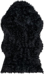 SAFAVIEH Faux Sheep Skin Collection 3' x 5' Black FSS115B Silken Glam 2.35-inch Thick Area Rug