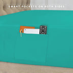 Elegant Comfort 8-Piece Pinch Pleated Comforter Set - All Season Complete Bed in a Bag, Includes 4pc Smart Sheet Set, Bed Skirt, Comforter, Matching Pillowcases and Shams, King/Cal King, Teal