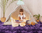 Softlife Dark Purple Area Rug for Living Room, Fluffy Shag Plush 5x8 Rugs for Bedroom Girls Kids, Shaggy Soft Fuzzy Tie Dyed Large Carpet for Dorm Bedside Ultra Cozy Non-Slip Indoor Decor