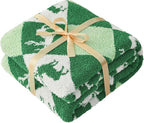 CYMULA Christmas Knit Throw Blanket - Super Soft Cozy Fuzzy Blankets for Couch, Sofa & Bed, Holiday Throw Blanket，60"x80"