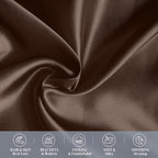 Elegant Comfort 4-PACK Chocolate Brown Satin Pillowcase Set with Hidden Zipper closure, Silky Smooth for Hair and Skin Care-Beautiful Gift Box-4-Piece Satin Pillowcases, Standard/Queen