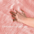 Latepis Fluffy Pink Round Rugs 6ft Circle Rug for Living Room Washable Faux Fur Fluffy Sheepskin Rug for Bedroom Playroom Plush Shag Rugs,Rectangle