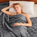 Grey Weighted Blanket for Adults 20lbs, 48"x72", Twin Full Size Cooling Minky Heavy Throw Blanket for 130-220lbs, Soft Winter Thick Big Blankets Weighted Comforter Gift for Sleeping