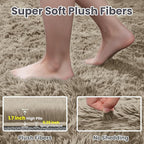 5x7 Area Rugs for Living Room: Soft Fluffy Shag Gray Camel Rugs for Bedroom, Non-Slip Large Fuzzy Plush Rug Indoor Floor Carpet for Nursery Kids Boys Girls Room, Dorms, Playroom, Modern Home Decor