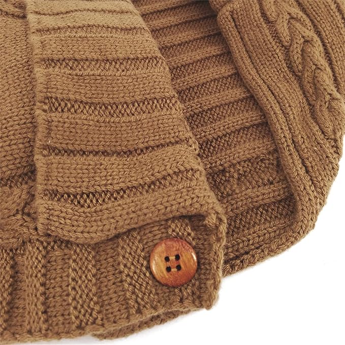 XMWEALTHY Newborn Baby Wrap Swaddle Blanket Knit Sleeping Bag Receiving Blankets Stroller Wrap for Baby Coffee 0-6 Month