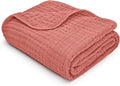 Comfy Cubs Muslin Baby Blanket - Soft, Lightweight, 6-Layer Cotton Swaddle Blankets for Newborns, Infants & Toddlers - 40" x 40" Large, Breathable & Versatile for Sleeping & Tummy Time - Dusty Rose
