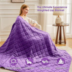 Purple Weighted Blanket for Adults 12lbs, 48"x72", Twin Full Size Cooling Minky Heavy Throw Blanket for 110-130lbs, Soft Winter Thick Big Blankets Weighted Comforter Gift for Sleeping