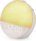 Geuuap Sunrise Alarm Clock White Noise Machine | Natural Wake-Up Light for Bedroom with 30 Soothing Sleep Aids, Bluetooth Speaker, Dimmable Clock, Screen-Free Design for Baby Adults Kids-Grey