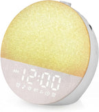 Geuuap Sunrise Alarm Clock White Noise Machine | Natural Wake-Up Light for Bedroom with 30 Soothing Sleep Aids, Bluetooth Speaker, Dimmable Clock, Screen-Free Design for Baby Adults Kids-Grey