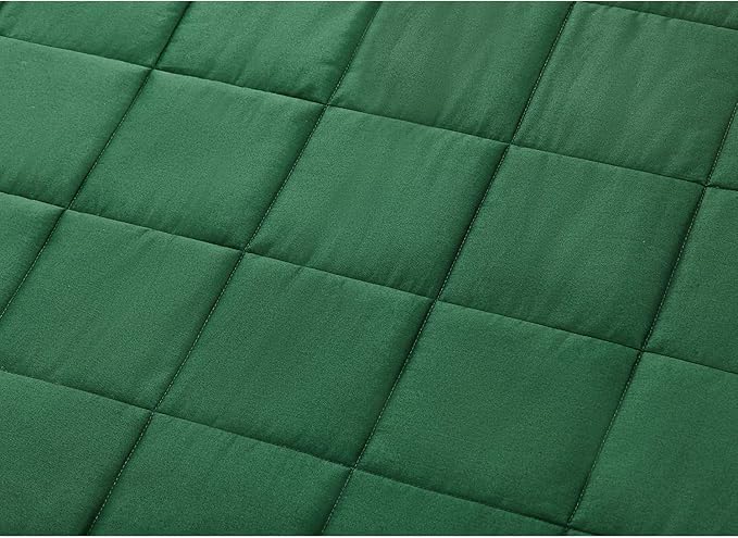 TONGDADA Kids Weighted Blanket | 40''x60'',10lbs | for Child Between 80-125 lbs | Premium Cotton Material with Glass Beads | Dark Green