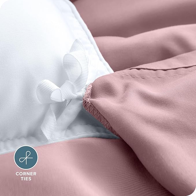 Bare Home Bedding Duvet Cover King Size - Premium 1800 Super Soft Collection - Lightweight, Cooling - Soft Breathable Bedding Duvet Cover (King, Dusty Pink)