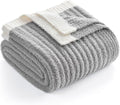 Snuggle Sac Fluffy Grey Blanket Twin Size, Soft Luxurious Knit Fuzzy Microfiber Blankets for Couch, Sofa, Bed, Grey, 60x80 inches