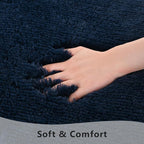 Navy Blue Runner Area Rugs for Bedroom Living Room, 2x6 Feet Fluffy Bedside Rugs, Soft Shaggy Carpet Rug for Kids Room Nursery, Furry Cute Rugs for Girls Boys Dorm Room Home Decor