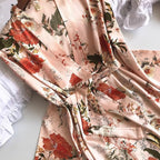 3 Piece Floral Pajama Set for Women Silk Satin Printed Cami Tops and Pants Set with Robe Sleepwear Loungewear Pj Sets