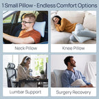 fulocean Small Cooling Memory Foam Pillow for Travel & Camping, Compressible Adjustable Pillow for Medium Firm Neck Knee Lumbar Support,Washable, Ideal Sleeping, Car, Airplane, Backpacking, Gifts