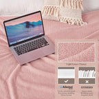 Ailemei Direct Knit Throw Blanket for Bed, Soft Thin Blankets for Sofa, Couch, Camping, Office Chair, Cozy Touch Lightweight Breathable Blanket All Season Use, Dusty Rose 50"×70"