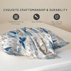 Vintage Blue Brown Butterfly 1 Pack Satin Pillowcase for Hair and Skin Floral 1 Pack Satin Pillowcase with Hidden Zipper Soft Breathable Cooling Pillow Cover Queen Size for Bedroom Sofa 20”x30”