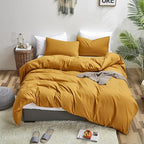 Luxlovery Dark Yellow Comforter Set California King Mustard Bedding Comforter Sets Cal King Men Women Solid Color Blanket Quilts Beathable Soft Cozy Puffy Ginger Bedding Set