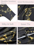 Aensso Long Soft Lightweight Silky Kimonos Robes for Women, Luxury Japanese Floral Womens Kimono Robe