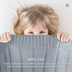 RECYCO Cable Knit Light Grey Throw Blanket Twin Size for Couch, Super Soft Warm Cozy Decorative Knitted Throw Blanket 3.6LB for Bed, Sofa, Chair Large 60"x80"