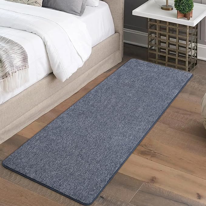 Keeko Soft 2x6 Runner Rug, Bedside Rugs for Bedroom Living Room Small Area Throw Rugs Indoor Runner Hallway Carpets Memory Foam Laundry Room Rug for Teen Kids Nursery Dorm Classroom Decor Blue