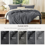 Bedsure Duvet Cover California King Size - Soft Double Brushed Bedding Set for Kids & Adults, Zipper Closure, 3 Pieces, Includes 1 Duvet Cover (104"x98") & 2 Pillow Shams, NO Comforter, Dark Grey
