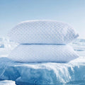 Favocama Cooling Pillow for Sleeping, Shredded Memory Foam Pillows Standard Size Set of 2, Double Sided Cooling Bed Pillows for Hot Sleepers, Side Back and Stomach Sleepers
