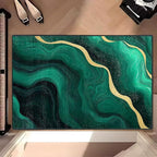 Green Marble Area Rug 2x3 ft Entry Rug Washable Boho Rugs Non Slip Low Pile Floral Door Mat Small Carpet for Bedroom, Bedside, Kids Room, Office, Dining Room