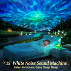 Galaxy Projector for Bedroom,15-Color Galaxy Light Projector Star Projector for Kids Night Light Projector Night Light for Kids,Remote 15 White Noise Sound Machine Ceiling Star Lights for Bedroom Gift