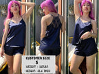 Ekouaer Satin Pajamas Women Lace Sleepwear Lingerie Cami Shorts Set Nightwear XS-XXL