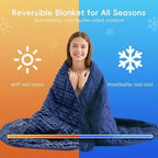 yescool Twin Size Weighted Blanket for Adults 12 Pounds Blue Cooling Weighted Heavy Blanket, Minky Throw Blankets Warm Weighted Comforter, Big Washable Thick Blankets Gift for 100-150lbs, 48 * 72in