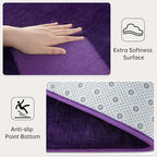 Andecor Shag Living Room Area Rug, 6x9 Purple Washable Fuzzy Bedroom Rugs, Soft Fluffy Indoor Carpets for Dorm Boys Girls Kids Room Nursery Home Decorations