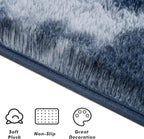 Softlife Area Rug for Living Room, Fluffy Shag Plush 6x9 Blue Rugs for Bedroom Girls Kids, Shaggy Soft Fuzzy Tie Dyed Large Carpet for Dorm Bedside Ultra Cozy Non-Slip Indoor Decor