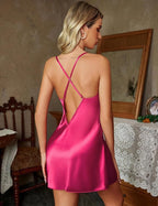 Avidlove Women Lingerie V Neck Sexy Nightwear Satin Sleepwear Lace Chemise Mini Babydoll Nightgown