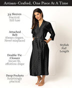 Tara Sartoria Luxury Artisan Silk Robe for Women, Washable, Full Length, Jacquard, XS–4XL, Oprah Daily 2025
