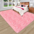 Fluffy Rugs for Living Room 8x10 Feet Pink Fur Rug Soft Shaggy Rug for Bedroom Girls Modern Indoor Furry Floor Carpet Washable Plush Fuzzy Kids Area Rug for Nursery Princess Teen Dorm