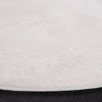 SAFAVIEH Washable Rug Faux Rabbit Fur Shag Collection - 4' Round, Beige, Slip Resistant & Easy Cleaning, Ideal for Living Room, Bedroom, Nursery, Foyer, Kids Playroom, Dining Space (FRF100B)